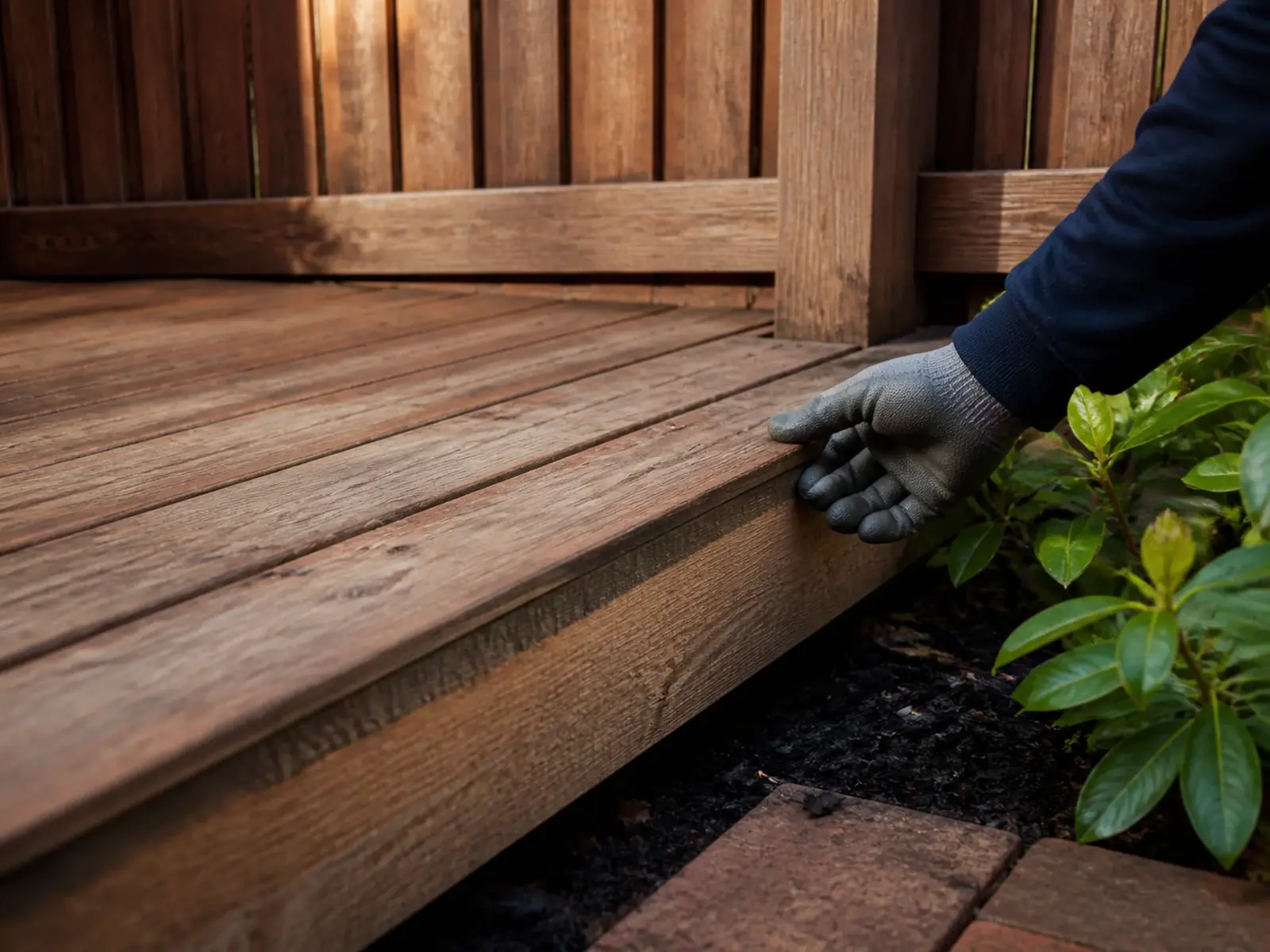 Seasonal condition check of a wood deck and fence in Cambridge.